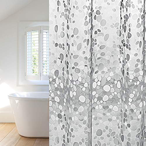 Waterproof Shower Curtain Liner Transparent Bathroom Shower Bath Curtain 12 Hook